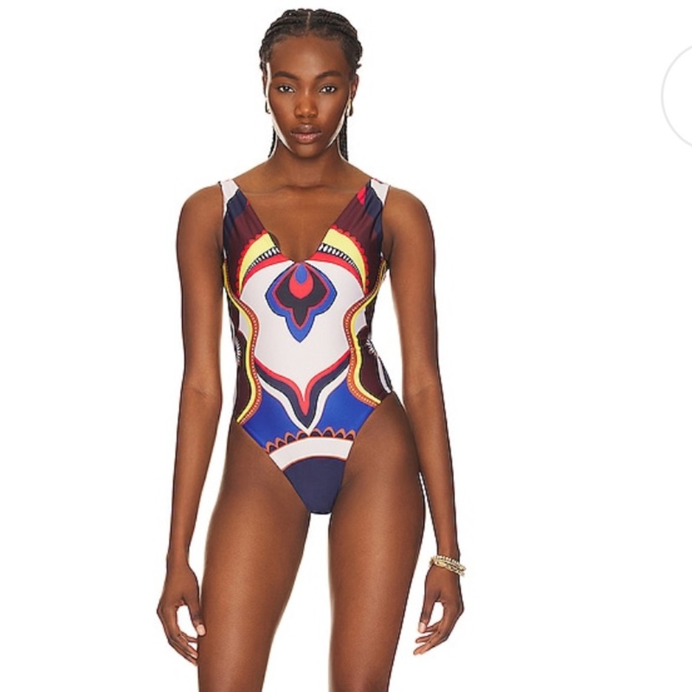 BOAMAR [Revolve] “Kali” Cheeky One Piece Swimsuit in Mai Tai (Multicolor): Sz M